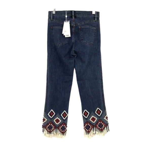 Tory Burch Women's Blue Mia Embellished Jeans - Picture 7 of 12